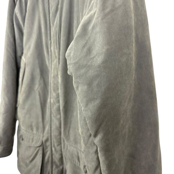 LL Bean Mens Wool Lined Barn Jacket Chore Coat Olive Green Winter Parka sz L - Picture 9 of 16